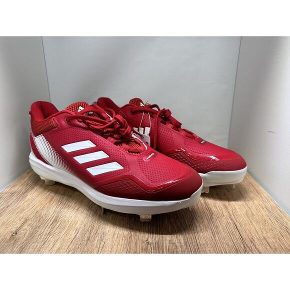 Adidas Icon 7 S23861 Men’s Baseball Cleats Size 12 Red / White - Picture 1 of 5